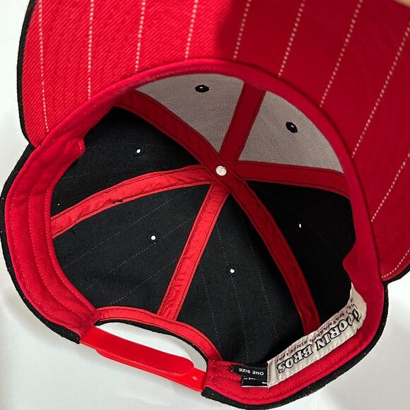 Goorin Bros Hat Red Rooster Black Pinstriped Wool The Farm Snapback Cap - Picture 8 of 11
